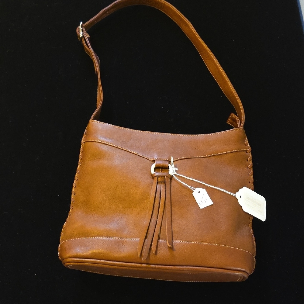 Colombian elegant soft brown leather shoulder Bag